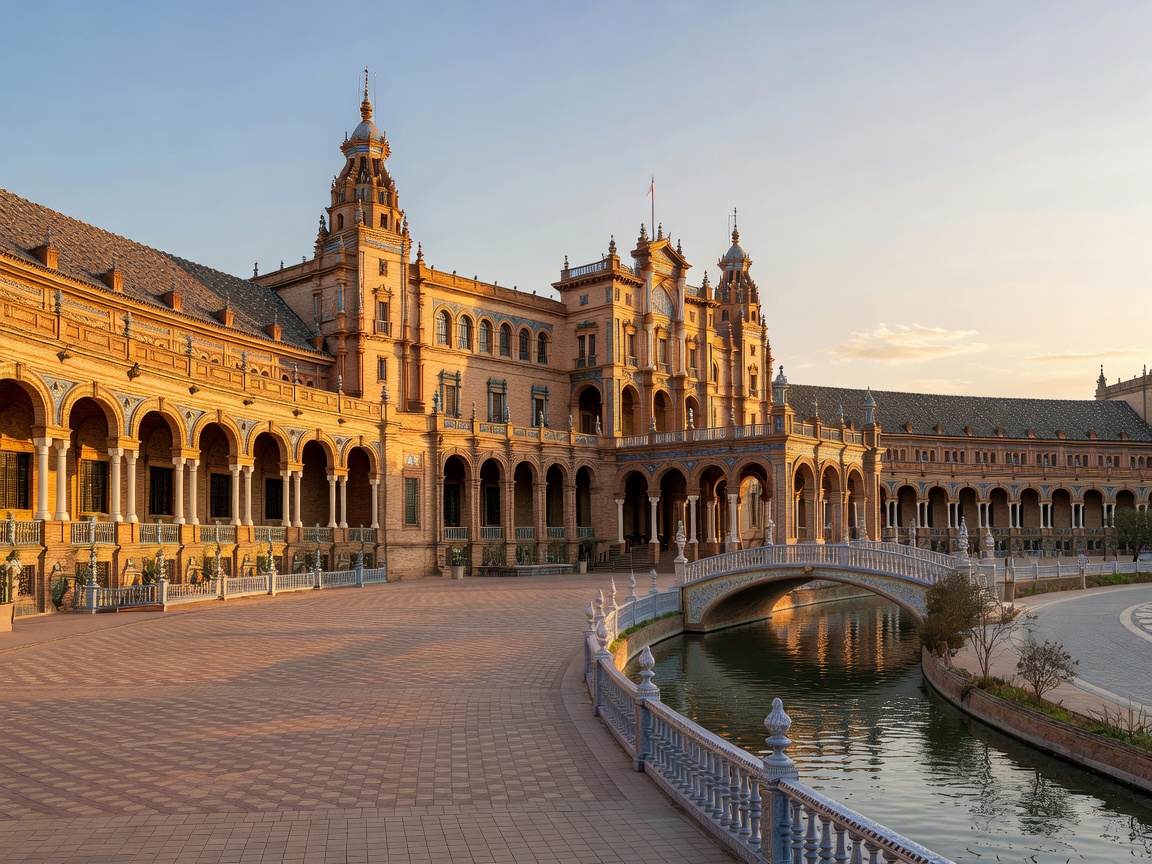 Plaza de Espana grand architecture in Seville, Spain
